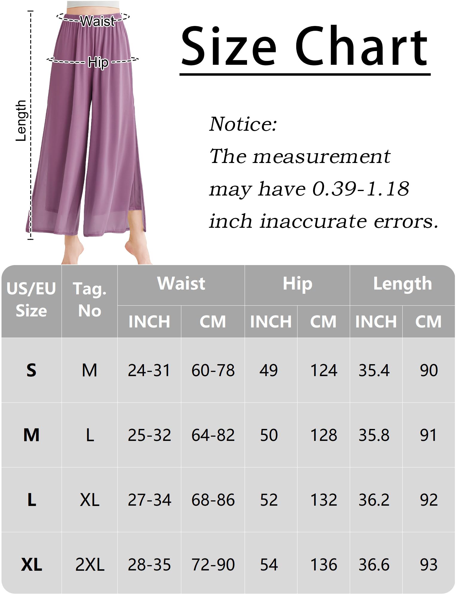 SEAUR Pantalones palazzo fluidos para mujer con abertura lateral, cintura elástica para baile lírico, disfraz clásico contemporáneo