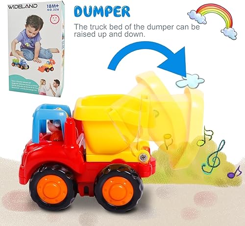 Miniatura 4 de Automóviles alimentados por fricción camiones de juguete Push and Go vehículos de construcción juego de juguetes para bebés de 1 2 3 años camión