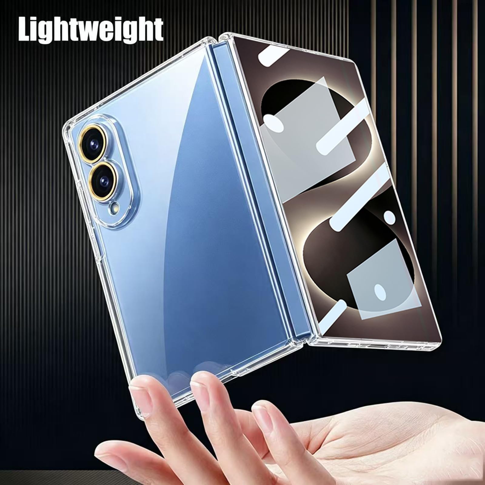 Custodia trasparente per Samsung Galaxy Z Fold 8, con pellicola protettiva frontale integrata, ultra sottile, di lusso, antigraffio, opaca, rigida, in policarbonato, antiurto, per Galaxy Z