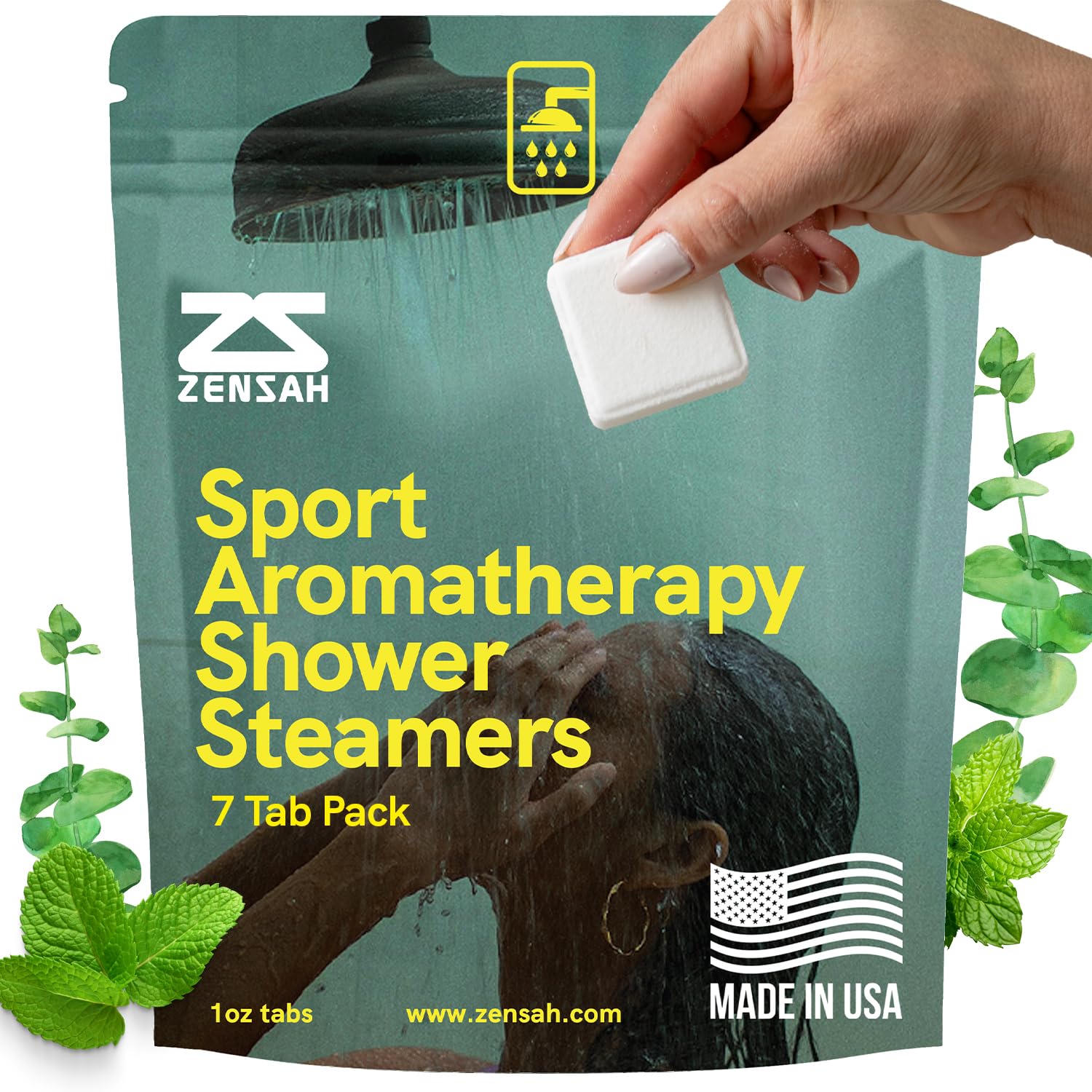 Zensah Sport Shower Steamers - Relaxing Aromatherapy, USA Made with Natural Eucalyptus Essential Oil, Travel Friendly, Self Care, Colds, Easter Basket