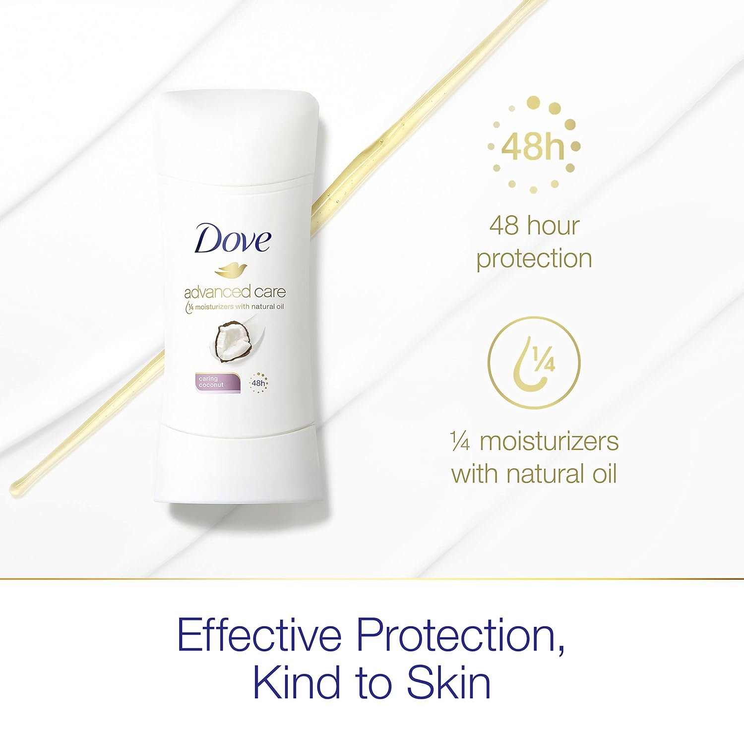 Dove Advanced Care Antiperspirant Deodorant Stick for Women, Caring Coconut, for 48 Hour Protection And Soft And Comfortable Underarms,2.6 Ounce (Pack of 2) : Beauty & Personal Care