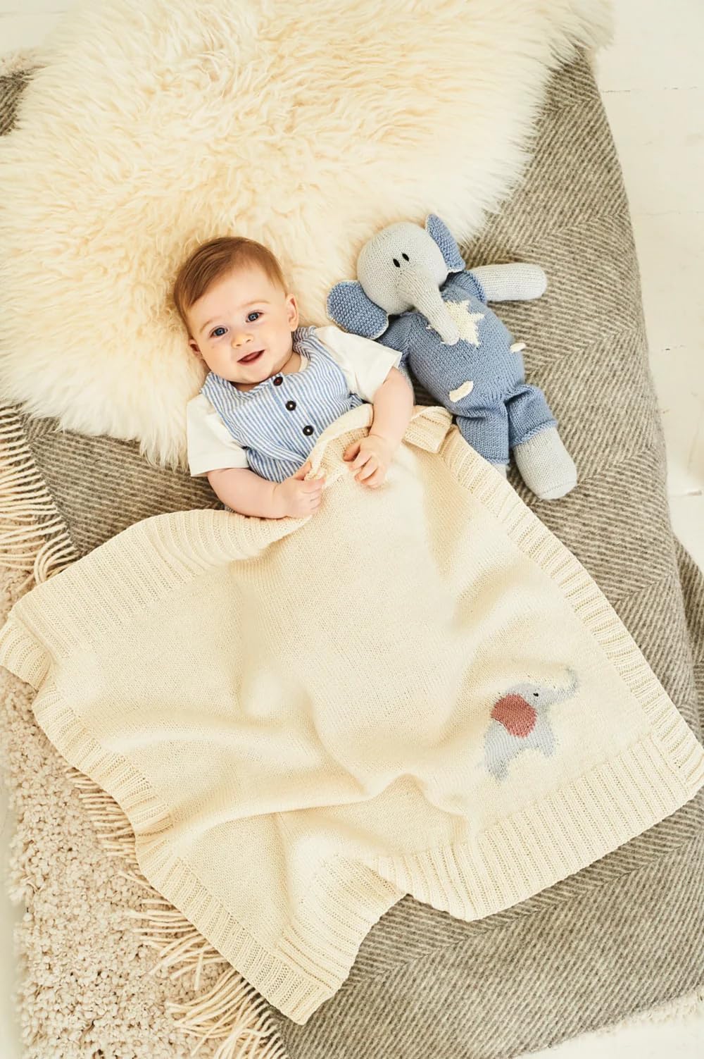 Stylecraft Multi 9854 Baby Dk Blanket Elephant Toy Knitting Pattern