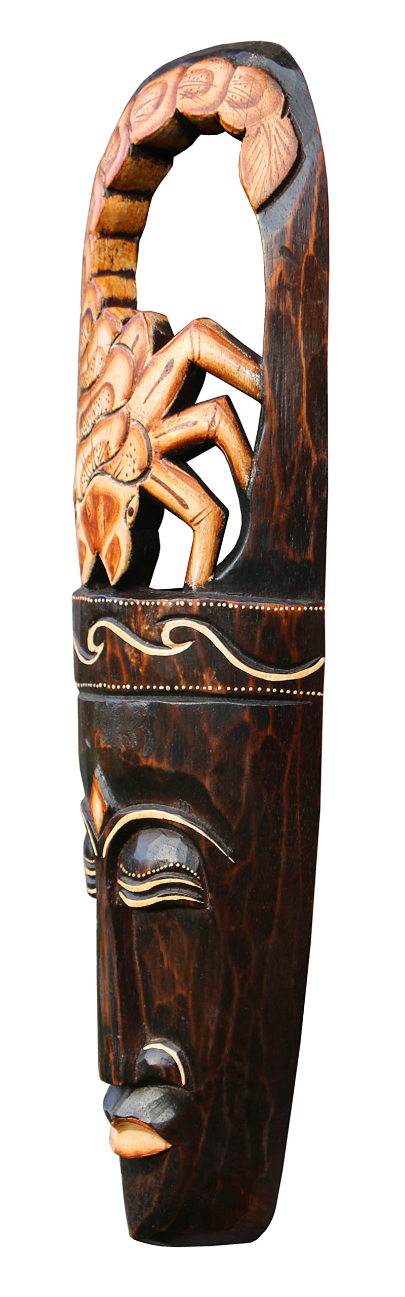 Maschera da parete Scorpione da 50 cm – in stile etnico Africa in legno come idea regalo per Natale compleanno decorazione – realizzato a mano da Bali Maske94