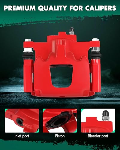 Miniatura 4 de SCITOO Pinzas de freno trasera izquierda+derecha con soporte 18B5046 18B5047 rojo compatible para Dodge Nitro 2007-2011 para Jeep Liberty 2008-2012