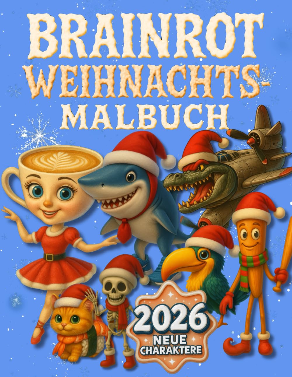 Brainrot Weihnachts-Malbuch: 50 virale Figuren feiern Weihnachten: Schräg, witzig und perfekt für Kinder und junge Meme-Fans (Italian Brainrot)
