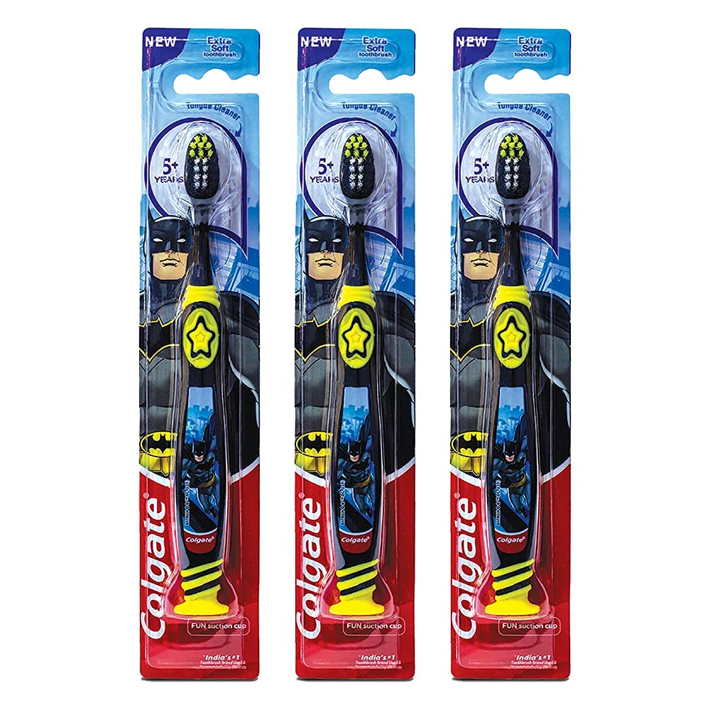 Colgate Kids Batman Toothbrush for 5+ years, Pack of 3, Extra Soft Bristles with Tongue Cleaner-image-25
