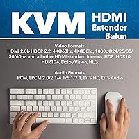 Vista 7 de OREI Extensor KVM HDMI 4K sobre Ethernet Balun sobre Cable CAT6/7 4K@60Hz Hasta 70 Metros - 2 Puertos USB 1.1, Soporta Teclado y Mouse USB HDMI Loop