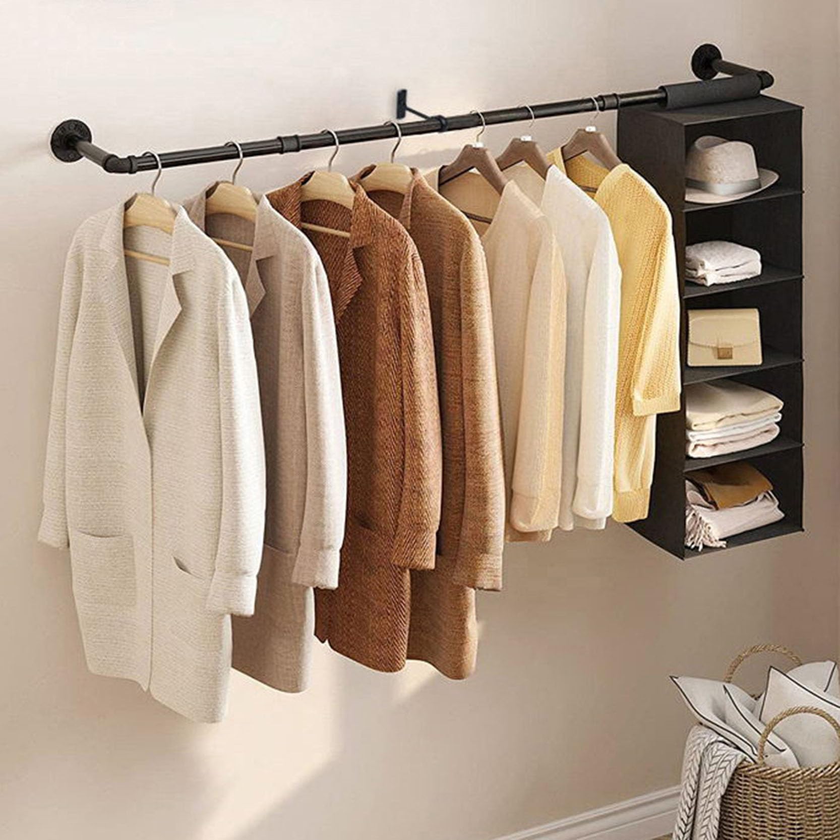 Modernes Design Verstellbare Gardinenstange,einfach Zu Installierende Duschvorhangstange,Teleskopstange, Vitragestange Ausziehbar,Robuste Spannstange,für Außenbereich(Size:28-48in)