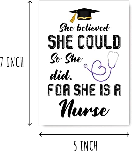 Miniatura 2 de She Believed She Could So She Did - Bonita tarjeta de graduación de enfermera, bonita tarjeta de felicitación de graduación de enfermera, tarjeta de