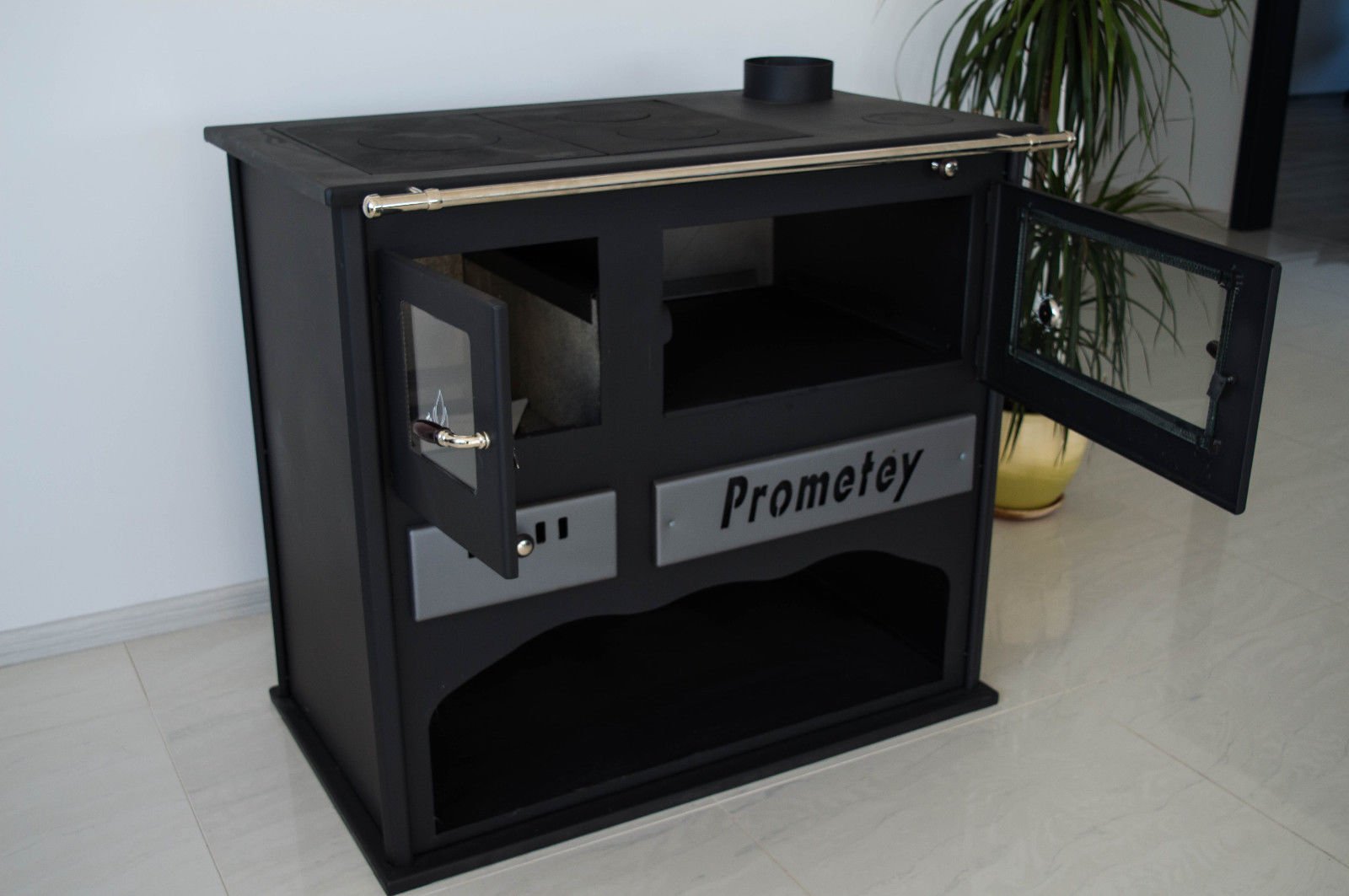 PROMETEY Poêle à bois cuisinière four 11 kW PRAKTIK LUX