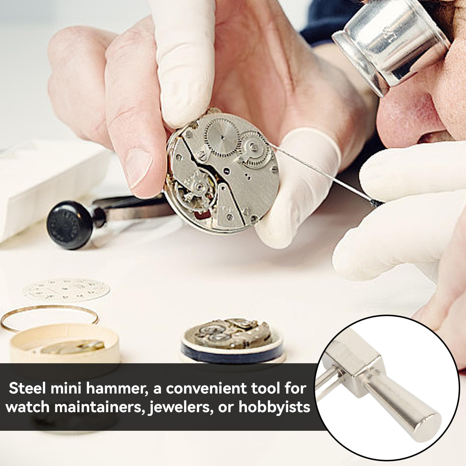Round Head Hammer Woodworking Nail Puncher Hammer Steel Chisel Hammer Jewelry Making Metal Forming Tool Multifunctional Mini Hammer Watch Repair Hand Tool Portable Jewelry Repair Hammer - Image 4