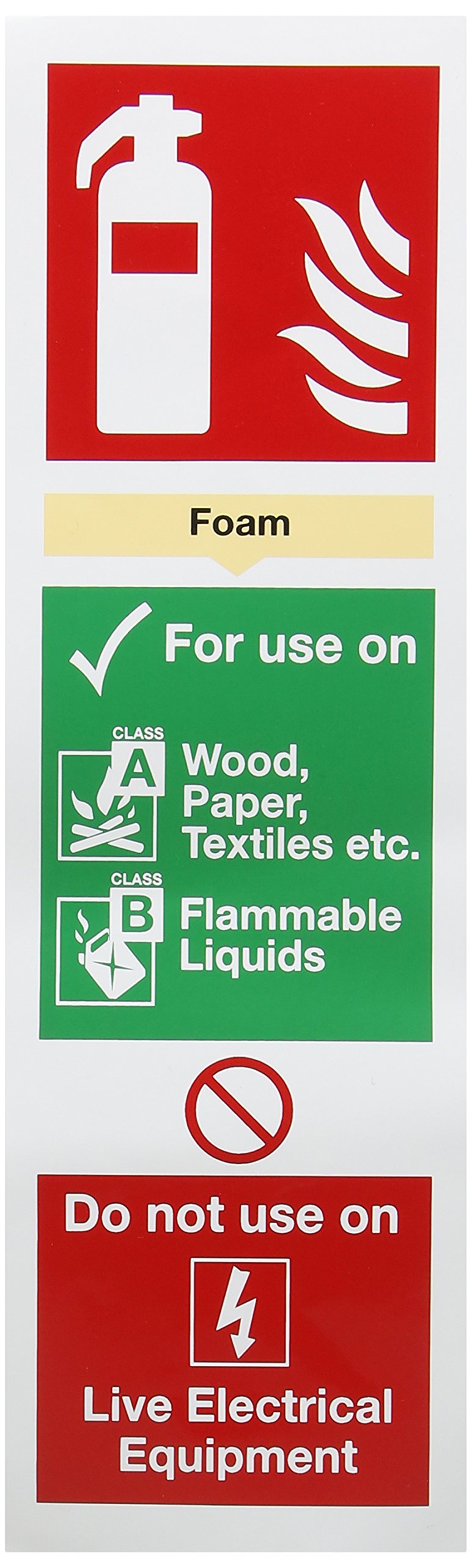 SIGNSLAB F202/S Safety Sign "Fire Extinguisher Foam", Self-Adhesive, 280 mm x 90 mm