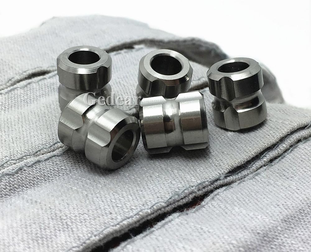 5pcs 13mm Titanium Ti Knife Key Parachute Cord Bead Pendant Lanyard-Ti Color - Image 5