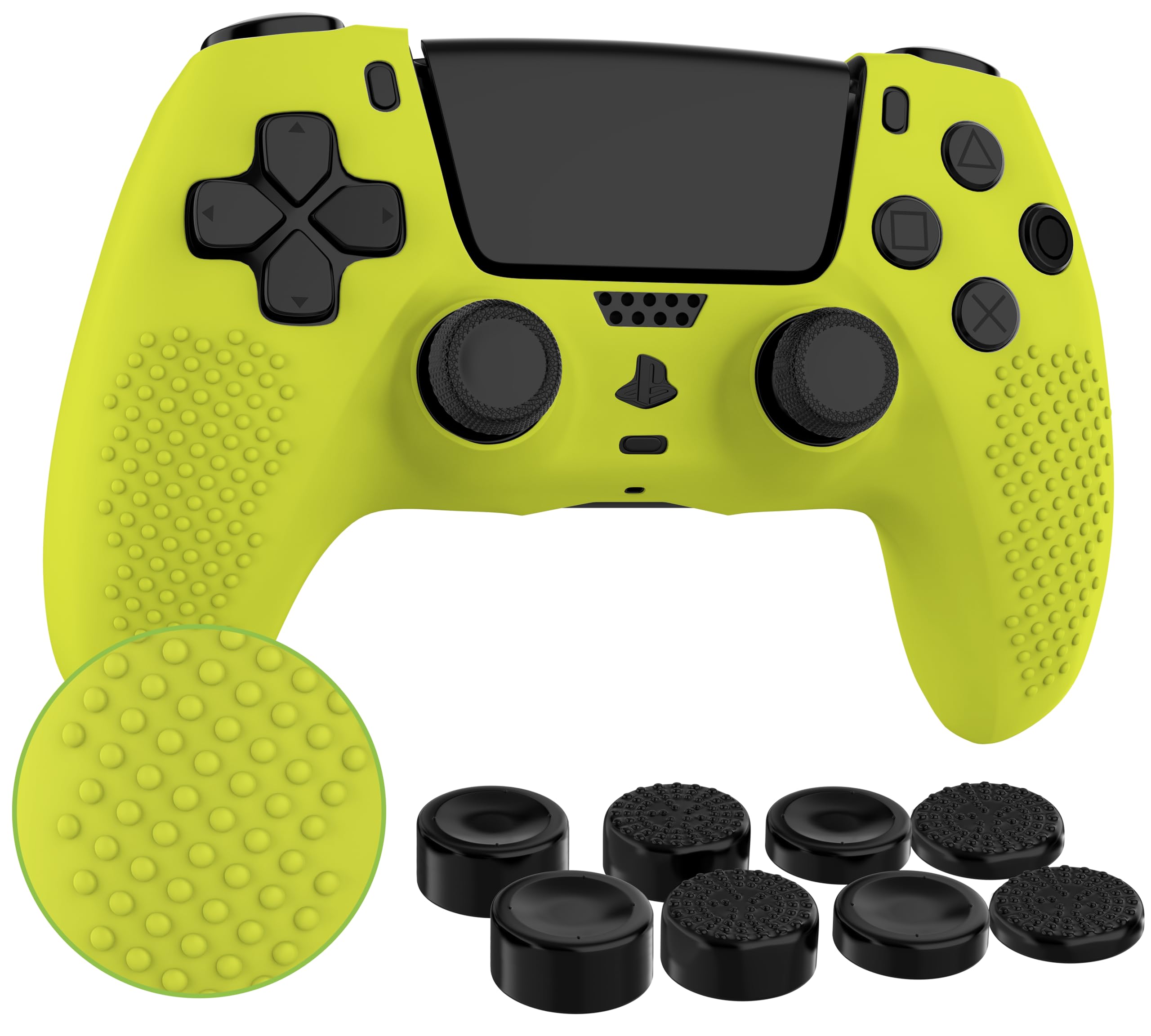 MyGadget Funda de Silicona Mando PS5 - con 8 Botones de Thumbsticks (2 Pares Altos | 2 Pares Bajos) - Carcasa para PlayStation 5 Dualsense Wireless en Naranja — view 8