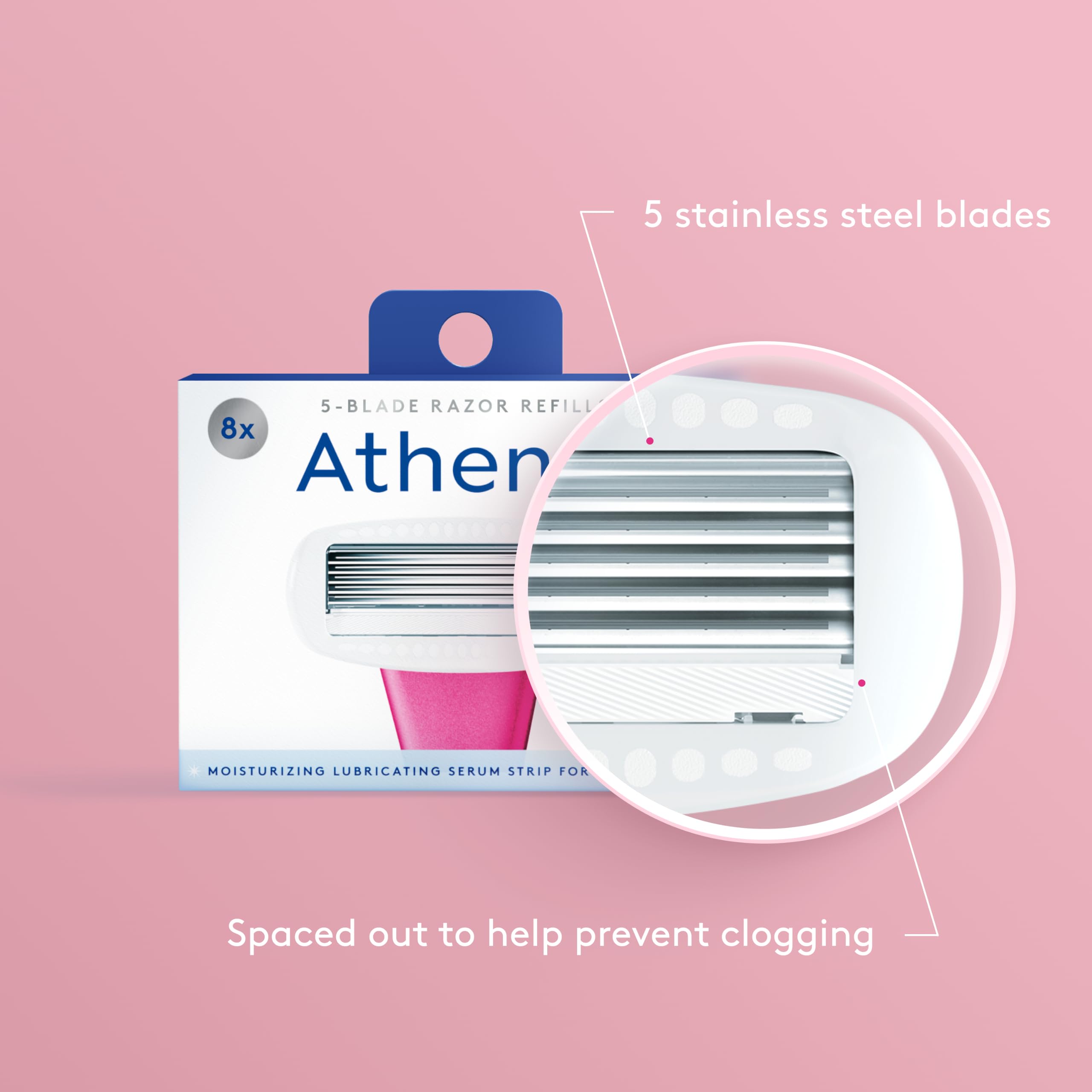 Athena Club Rasierklingen-Nachfüllpackungen für Damen, 8 Stück