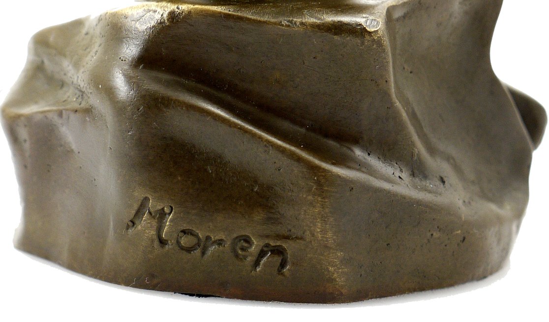 Kunst & Ambiente - Erotische Wiener Bronzefigur - Frauenakt auf Stein - signiert von Moren - Dekorative Statue - Skulpturen online kaufen - Wohndeko - Innen