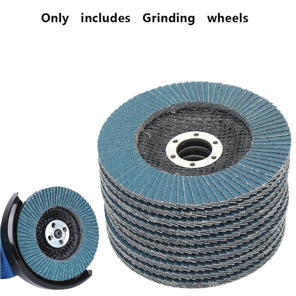Winkelschleifer-Schleifscheibe 10 Stück 5-Zoll-Schleifscheiben zur Metallentfernung, Körnung 40/60/120, Winkelschleifer-Schleifrad, 125-mm-Fächerscheiben(40)