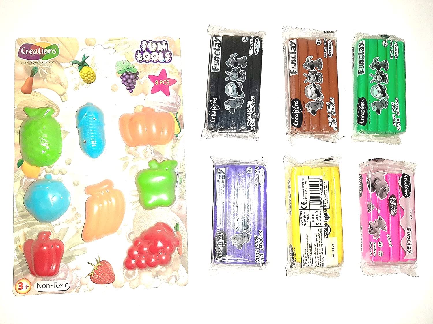 Craftwings 6 Multicolor Clay Bar & 8 Fruits/Veggies Moulds for Kids Playing Clay, Kids Girls and Boys (B0B3XVMSKJ) Amazon Price History, Amazon Price Tracker