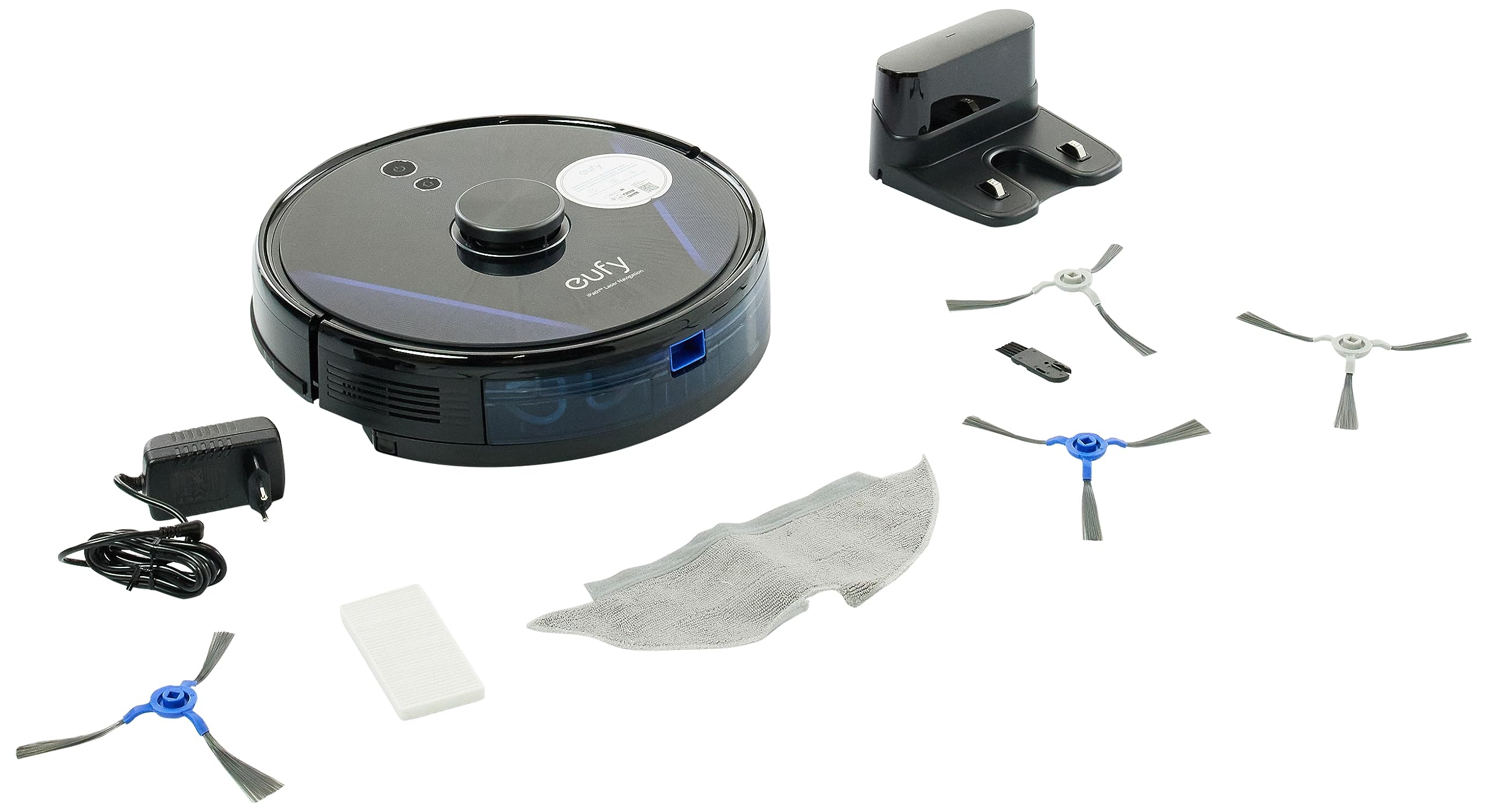 eufy RoboVac LR30 Hybrid Saugroboter mit Wischfunktion, 3000Pa Saugleistung, iPath Laser Navigation, Multi Stockwerk Kartierung, App, Regulierbarer Wasserbehälter, Kompatibel mit Alexa, Schwarz