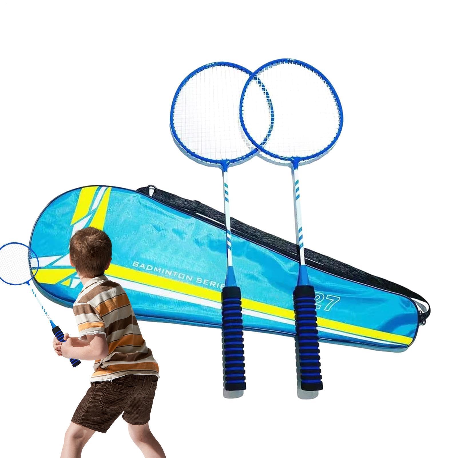 Racchetta da badminton | Set di ricambio per racchette da badminton | leggere a 2 giocatori | Racchette da badminton robuste antiscivolo per adulti e bambini, giochi all'aperto per famiglie