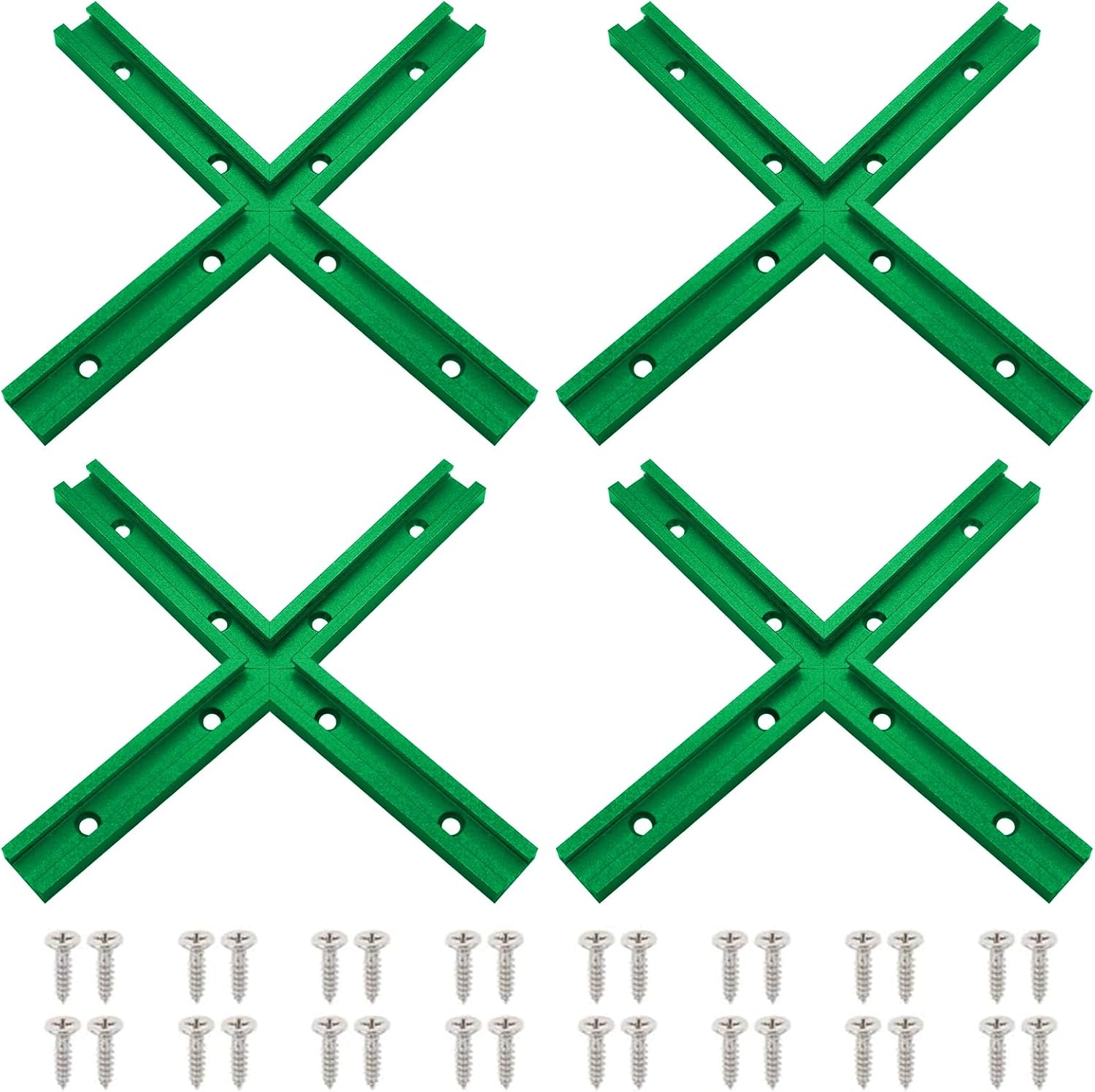 16PcsT-Track Intersection for Woodworking with Screws,Double-Cut Jig Profile Universal T-Tracks Red
