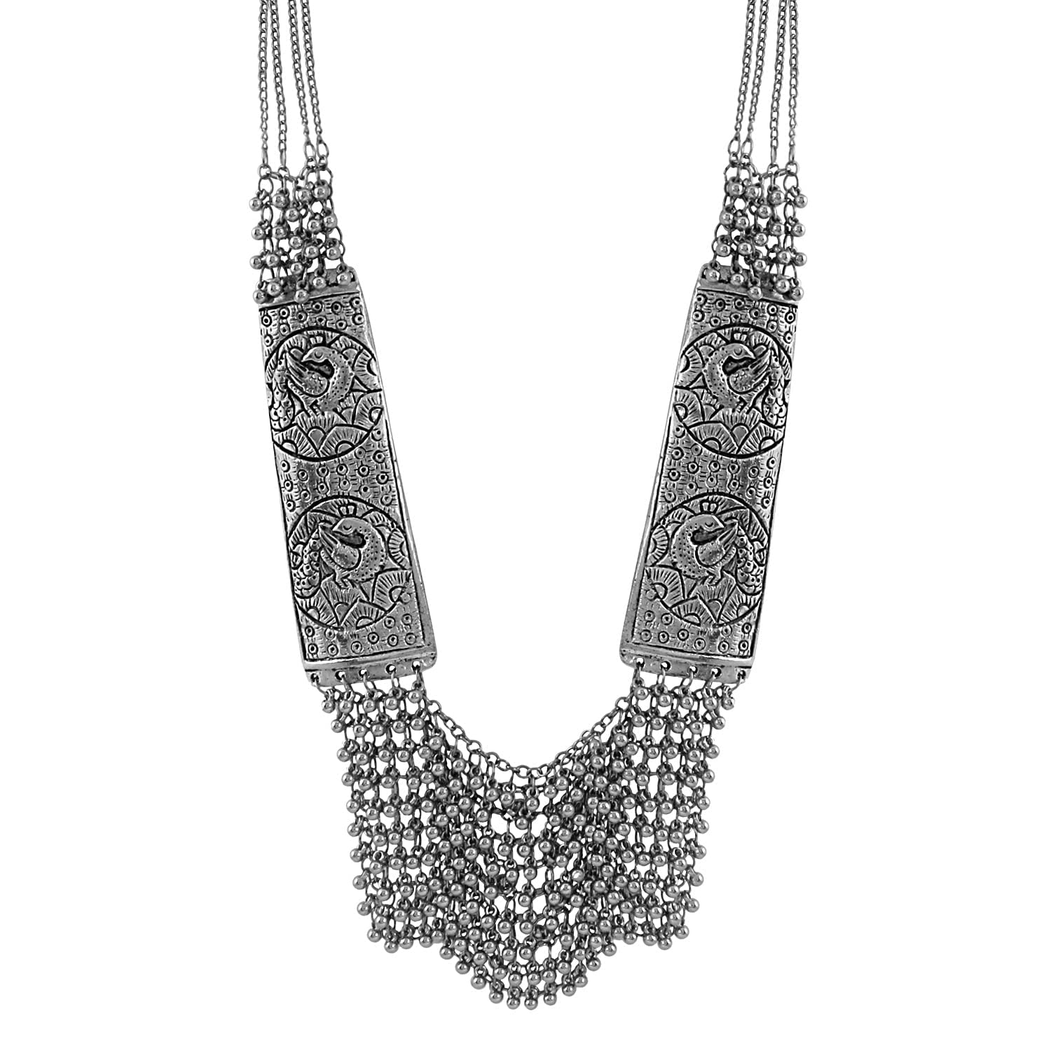 Total Fashion Jewellery Oxidised Silver Banjara Style Choker Necklace Set Ring with Earring for Women & Girls (B08QRKG7R5) Amazon Price History, Amazon Price Tracker