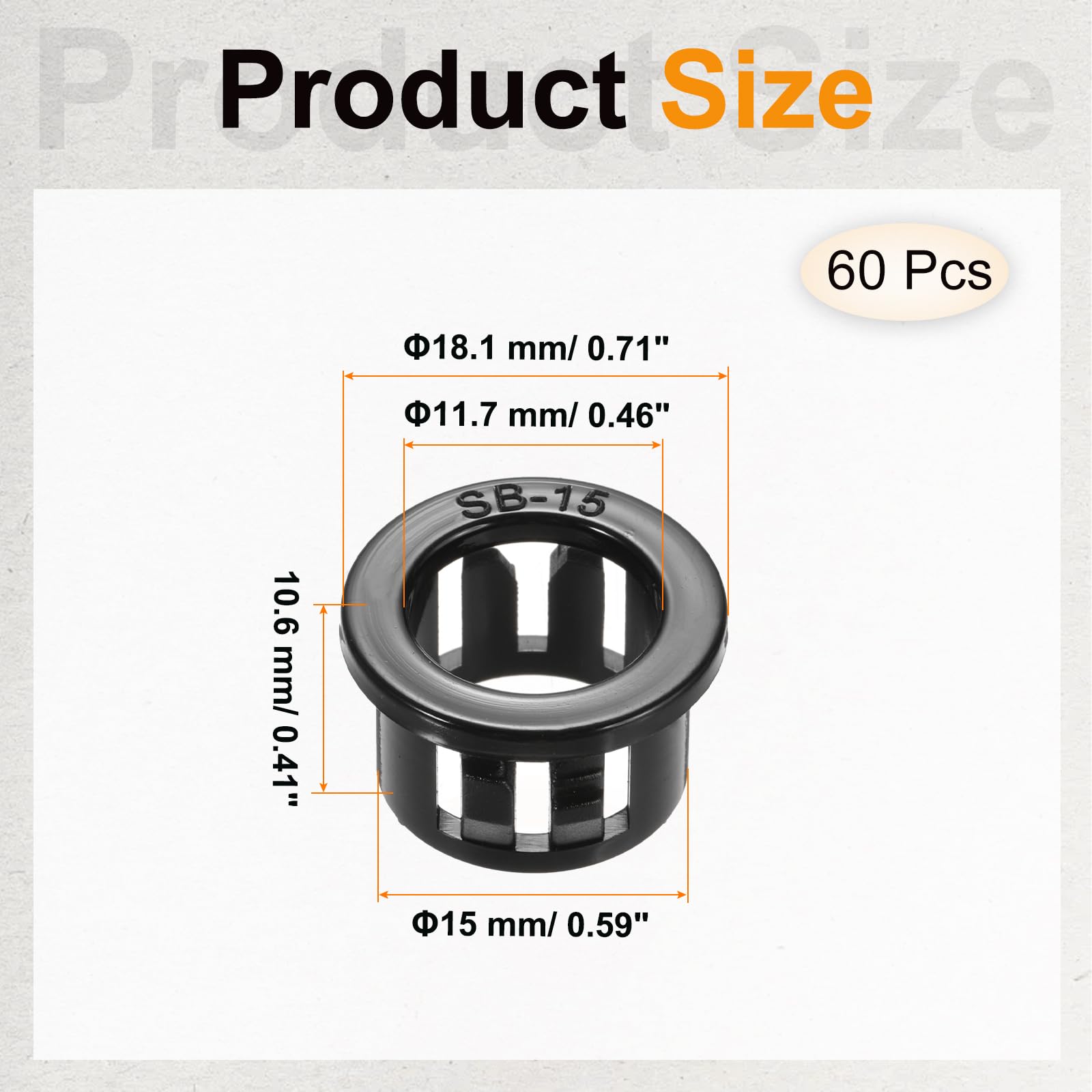 PATIKIL 60pcs Wire Grommet - Image 2