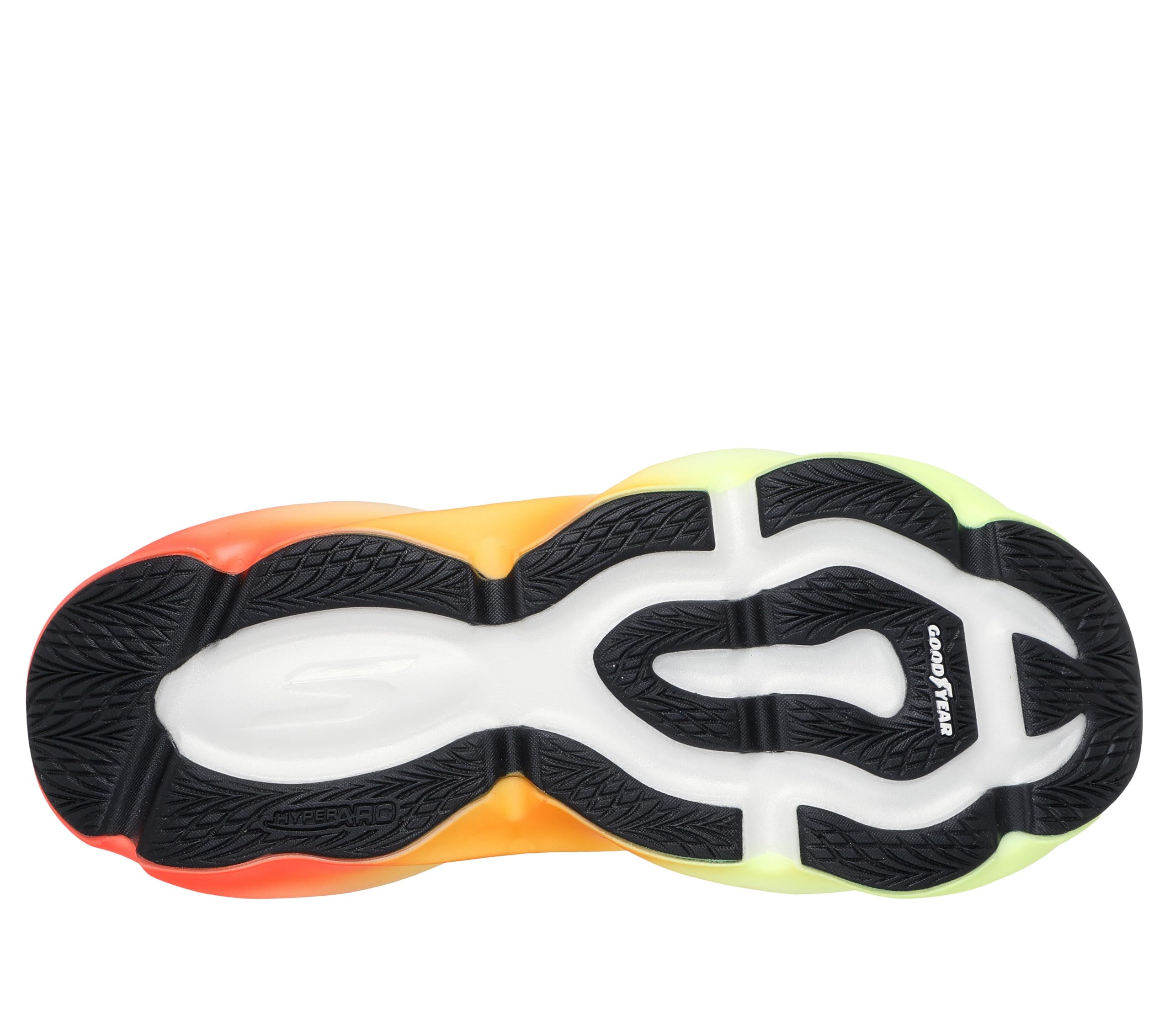Skechers Men's Aero Burst Running Shoe, White/Black/Multi, 7