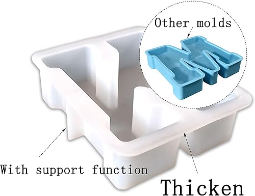 Miniatura 3 de Molde de silicona grande de resina epoxi, molde de símbolo de letra mayúscula 3D de 7 pulgadas, molde de fundición de epoxi para letreros de