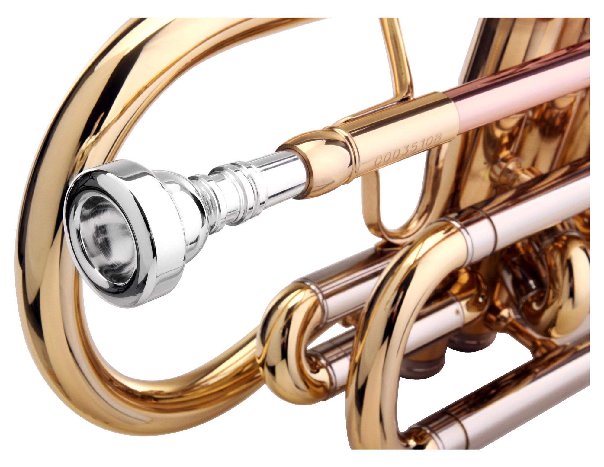 Classic Cantabile CR-400L Cornet en Sib (laiton, pistons inox, coulisse en maillechort, avec étui, embouchure) doré