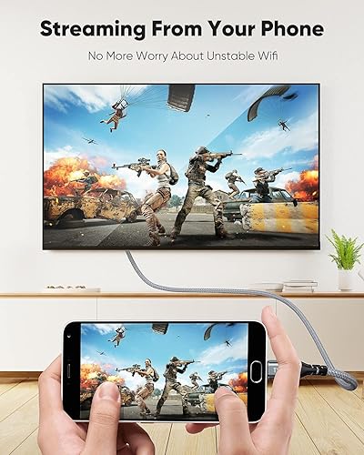 Miniatura 5 de Highwings Cable USB C a HDMI de 6 pies (4K a 60 Hz), cable USB 3.1 tipo C a HDMI 2.0, compatible con Thunderbolt 34 para iPhone 15 ProMax, MacBook