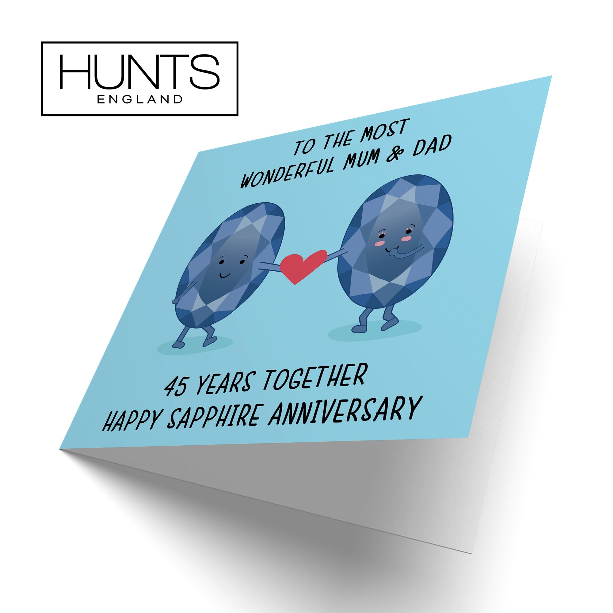 Hunts England - Biglietto di auguri per il 45° anniversario di zia e