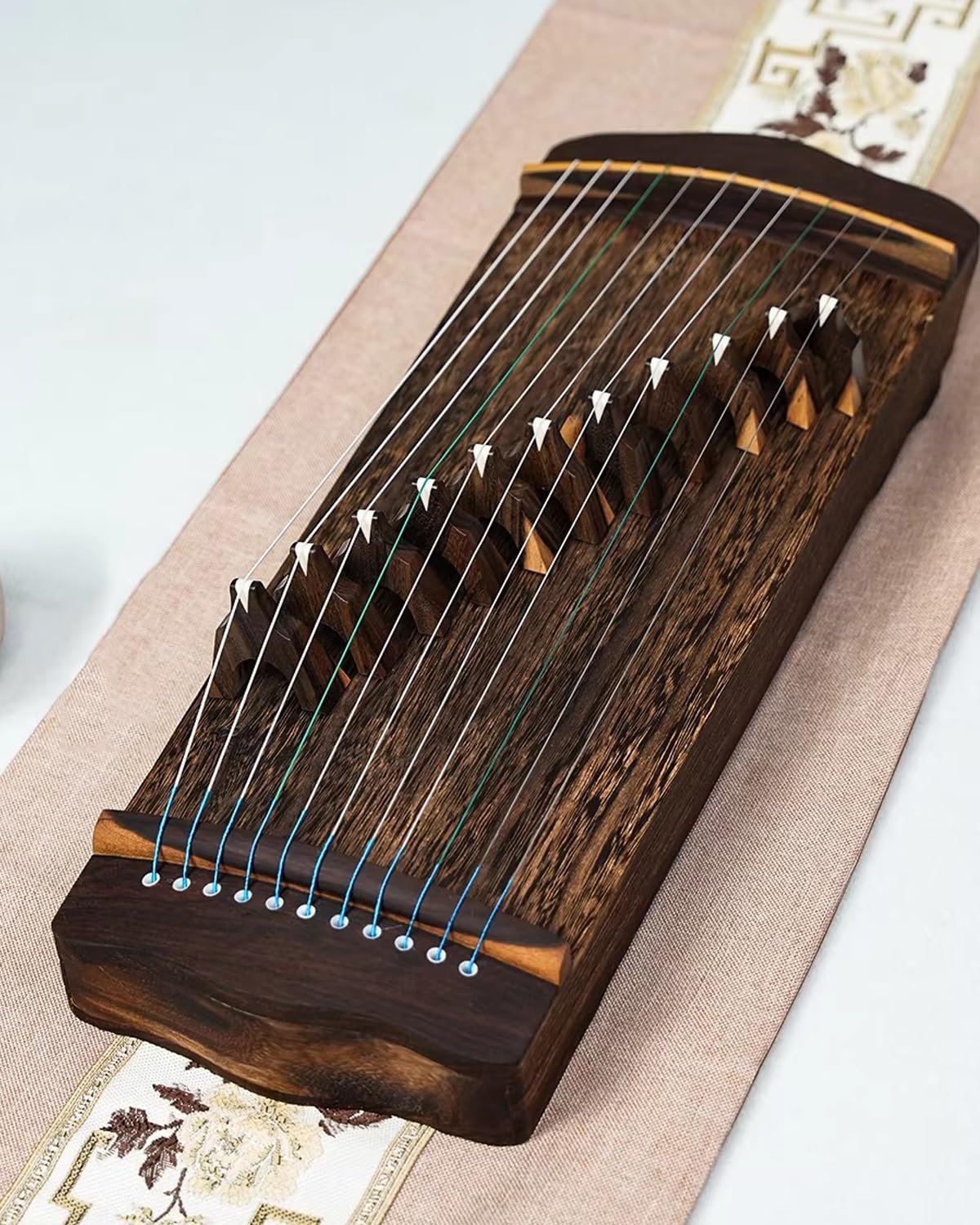 Traditionelles chinesisches Zither, 11 Saiten Guzheng für Anfänger, reisefreundliches Instrument mit Koffer, perfekt für Musiker und besondere Anlässe