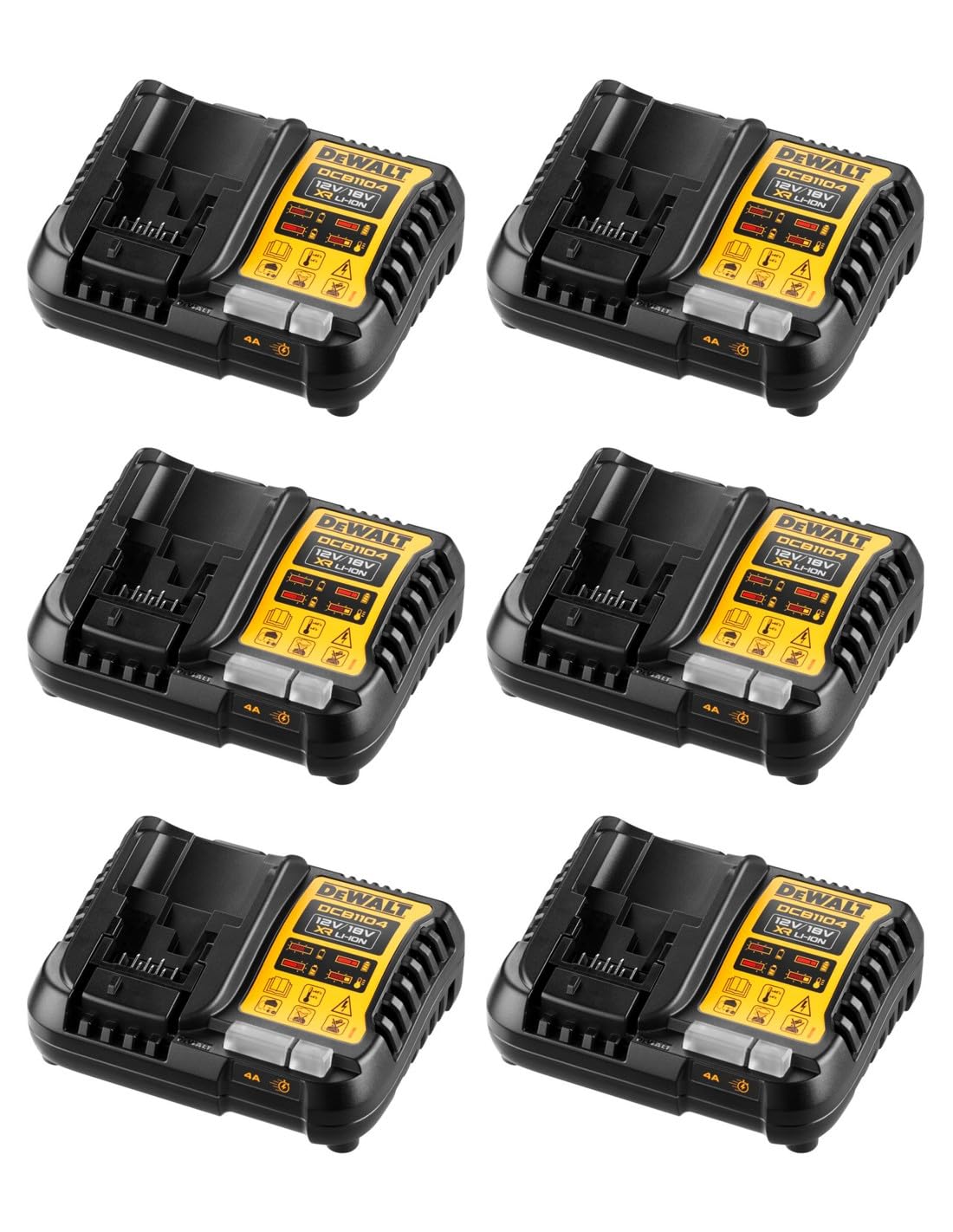 Pack de 6 cargadores DeWALT DCB1104 (DCB1104-12V 18V) - Original