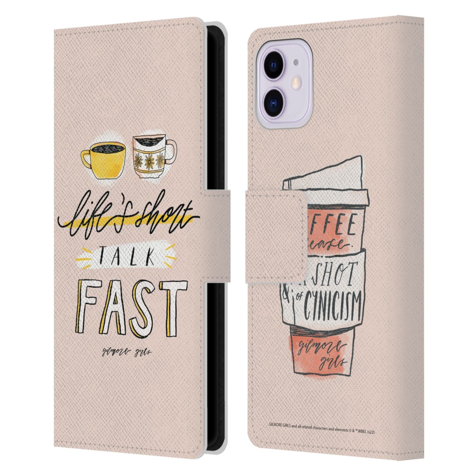 Head Case Designs Officially Licensed Gilmore Girls Life's Short Talk Fast Graphics Leather Book Wallet Case Cover Compatible With Apple iPhone 11