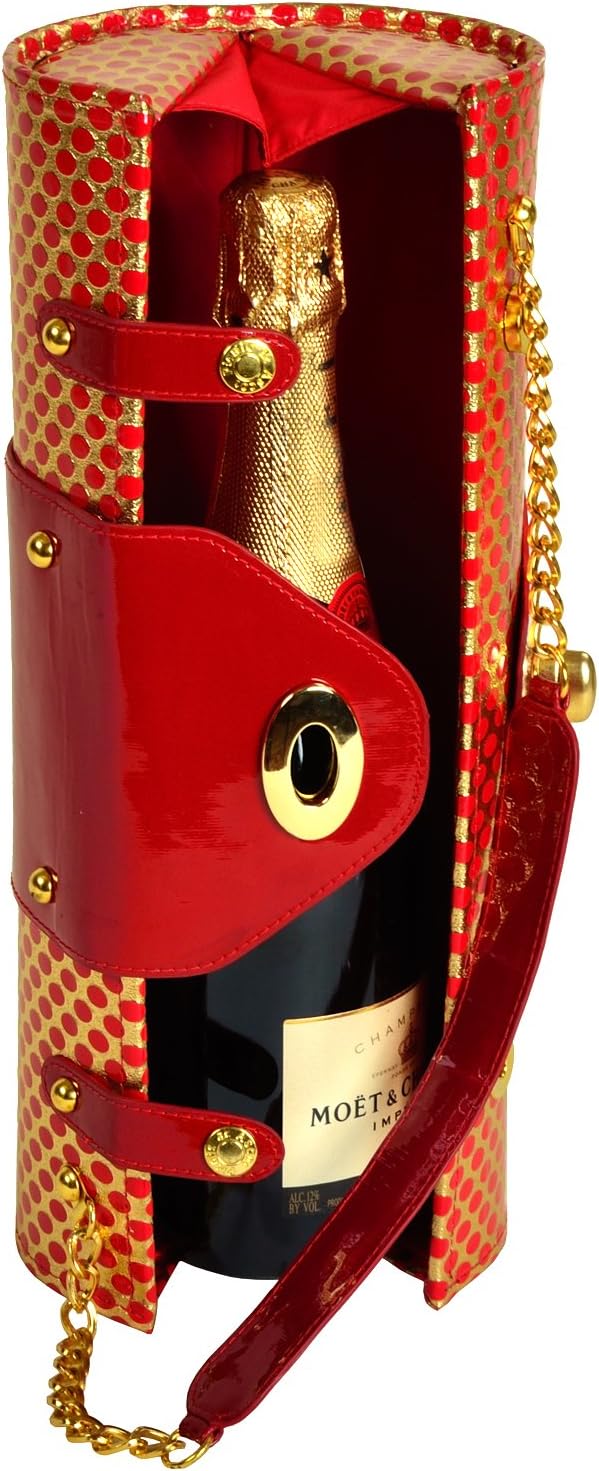 アスコットワインキャリアバッグのピクニック、パテントレッド