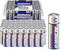 ACDelco 48-Pack AA Super Alkaline Batteries: Max Power, 10-Year Shelf Life, Leak-Proof, Reclosable Packaging