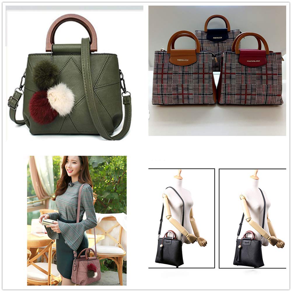 2 asas de madera en forma de D, asas de repuesto para bolsos hechos a mano, manualidades, color marrón