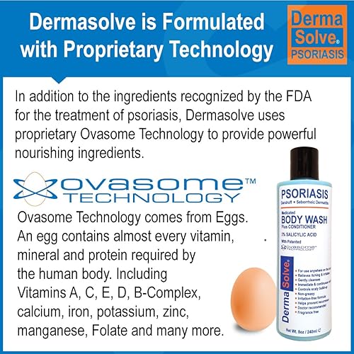Miniatura 6 de Dermasolve Gel de baño medicado para psoriasis, paquete de 2 (8.0 onzas cada uno), probado para proporcionar alivio de la psoriasis, eczema y