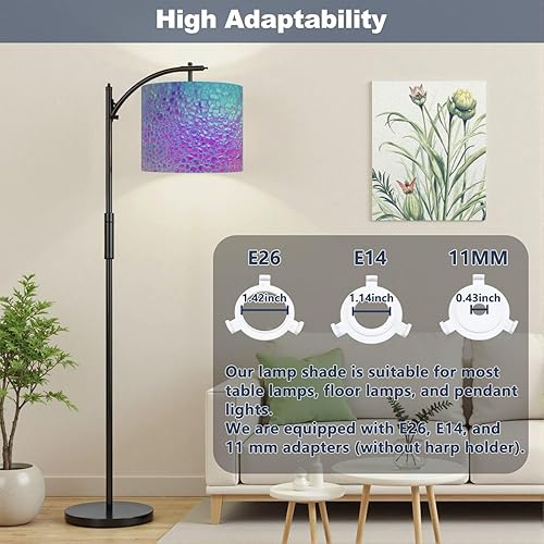 Miniatura 7 de Drum Lamp Shade Bubble Holographic Neon Pearl Hail Glass Beads Pebbles Frost Lampshade for Floor Lamps Table Lamps Pendant Light 11"x8.9"