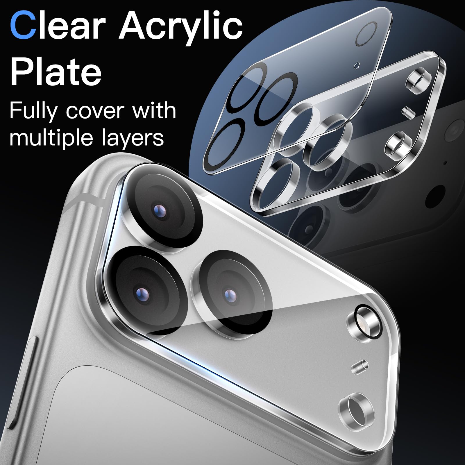 JETech Pellicola Fotocamera per iPhone 17 Pro 6,3 Pollici, 9H Vetro Temperato, Antigraffio, Compatibile con Cover, Non Influisce Sugli Scatti Notturni, HD Chiaro, Pacco da 3 (Trasparente)