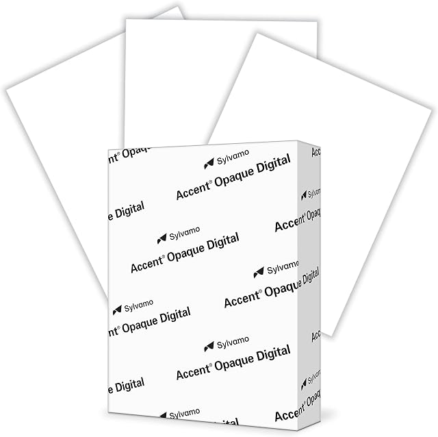 Accent Opaque, Smooth Cover White, 80lb, Letter, 8.5 x 11, 97 Bright, 250 Sheets / 1 Ream, (131482R) Made in The USA