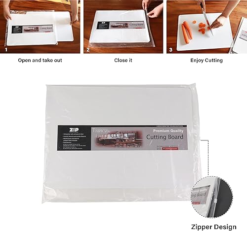 Miniatura 4 de ZVP Tablas de cortar desechables, hoja de tabla de cortar plegable, tabla de cortar de plástico para cocina, alfombrillas de corte flexibles para