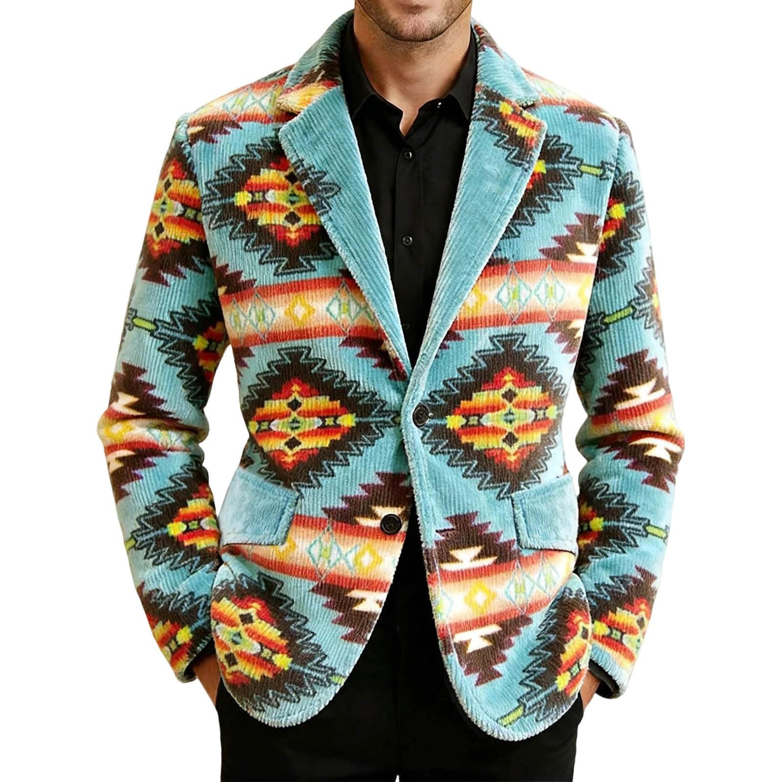 Americana Hombre Blazer Hombre Chaqueta Traje Estilo Cowboy Western Geométrico Vintage Casual Moderna Ligera para Eventos Celebración