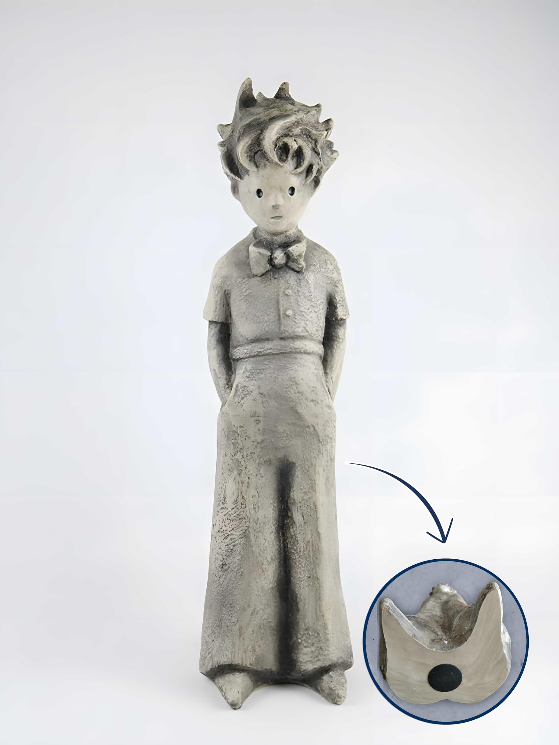 Figur „Der Kleine Prinz“ Aus Kunststein – 52 Cm Hoch, Wetterfest, Befüllbar Mit Sand