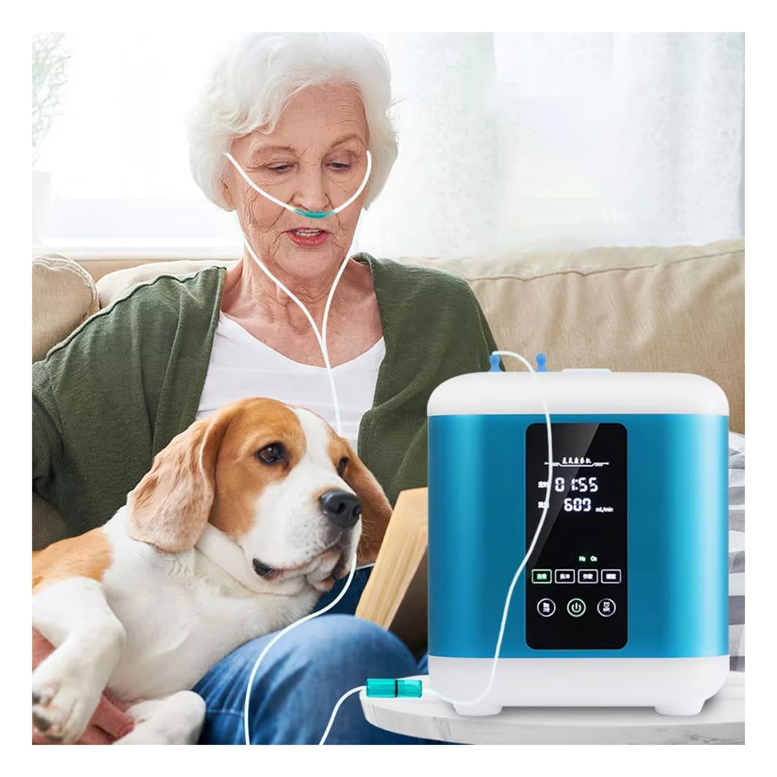 FCADFCA Hydrogen Inhalation Machine, 99.99% Purity Hydrogen Water Generator, Low Noise, PEM Electrolysis Water Technology, Brown's Gas Inhaler for