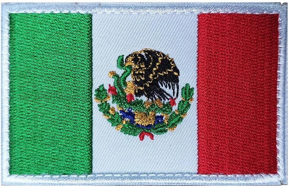 Mexico Flag Patch Embroidered Tactical Mexican Flag Patch Morale Military Uniform Emblem Hook and Loop Patches for Backpacks Caps Hats Jackets Pants