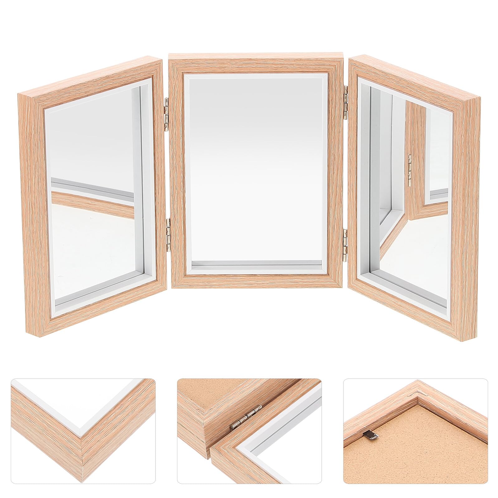LIFKOME Espejo Montessori Irrompible para Pequeños, Plegable de 3 Caras, Seguro y Compacto para Coordinación Mano-Ojo, Juguete Educativo para Bebés y Guarderías