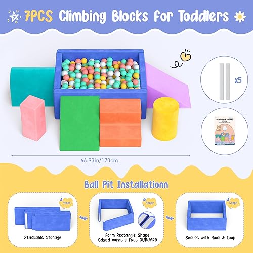 Miniatura 103 de Lischwert Bloques de escalada de espuma, juguetes de escalada suaves para niños pequeños, juego de espuma de 9 piezas para gatear y escalar con Verde