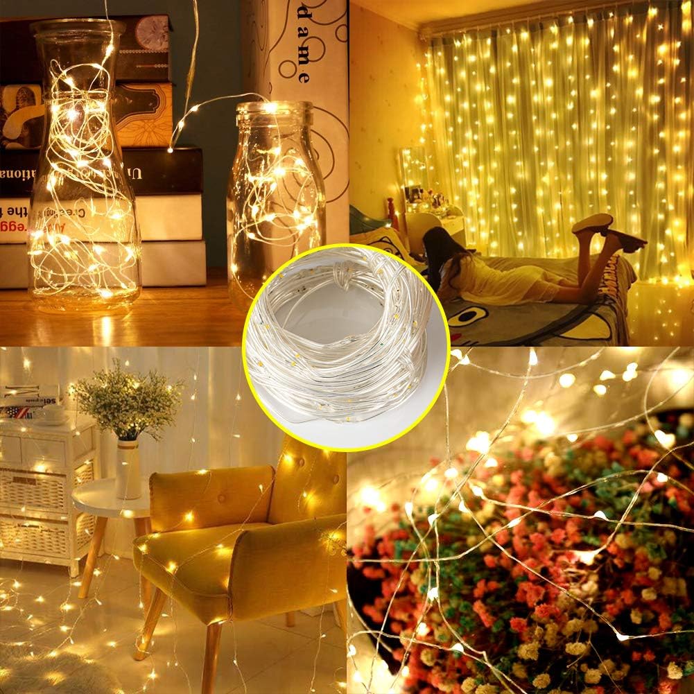 StillCool 300 LED Curtain String Lights (9.8 x 9.8 ft) 8 Modes Fairy Lights Remote Control USB Powered Waterproof Lights for Indoor Outdoor Christmas Bedroom Party Wedding Home Garden Wall Decorations